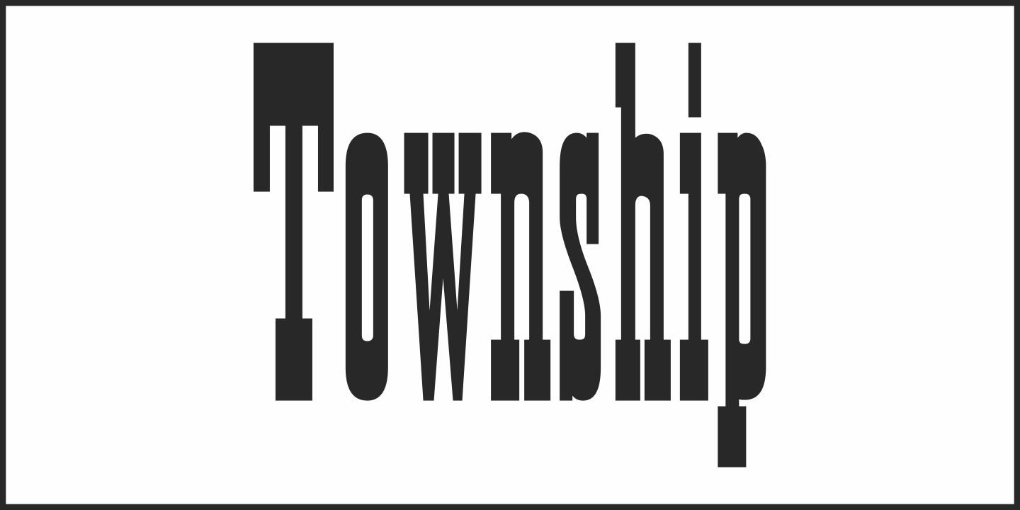 Beispiel einer Township JNL Regular-Schriftart